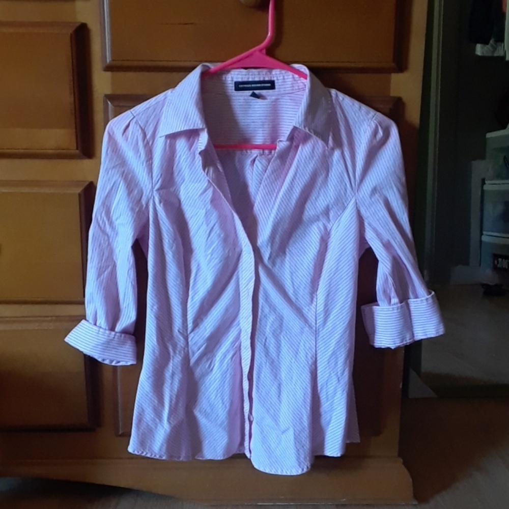 Pink and white blouse